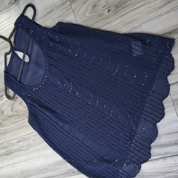 Stunning navy sparkling beaded tank top - Picture 5 of 6